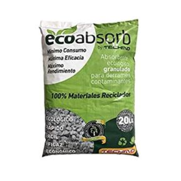Absorbente Ecológico industrial, para todo tipo de derrames-Ecoabsorb (Bolsa de 3 litros y 20 litros)