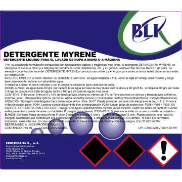 DETERGENTE LÍQUIDO LAVADO DE ROPA BLANCA Y COLORES A MANO Y A MÁQUINA MYRENE